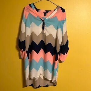 Rue 21 large zig zag pullover blouse.